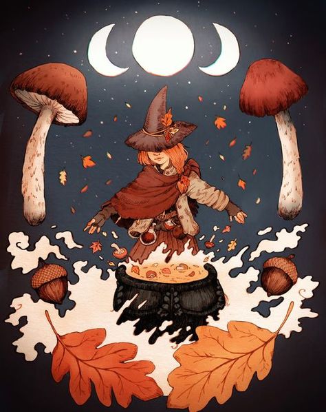 Witchy Thanksgiving, Witch Thanksgiving, Thanksgiving Witch, Samhain Art, Seasonal Wallpaper, Bujo Themes, Moody Autumn, Funny Witch, Thanksgiving Wallpaper