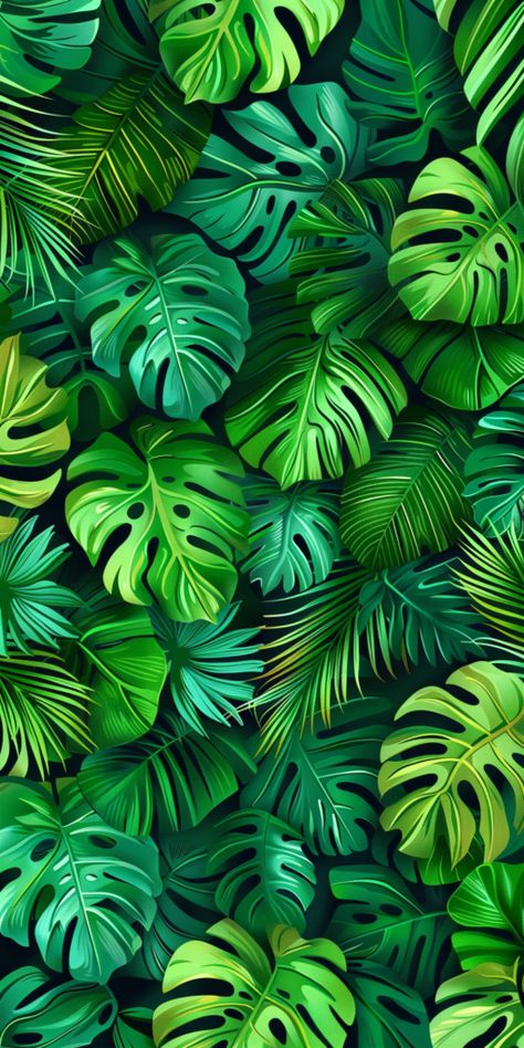 Summer Phone Wallpaper, Summer Phone Wallpapers, Green Wallpaper Phone, Wallpaper Vibrant, Beach Phone Wallpaper, Tropical Prints Pattern, Wallpaper Leaf, Hawaii Pattern, Calming Images