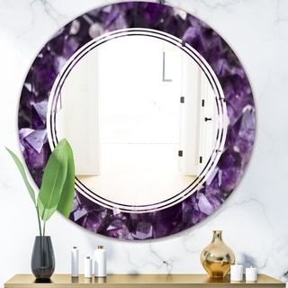 Frameless Wall Mirror, Purple Mirror, Traditional Mirrors, Mirror Shapes, Oval Wall Mirror, Modern Mirror, Amethyst Geode, Round Wall Mirror, Framed Mirror Wall