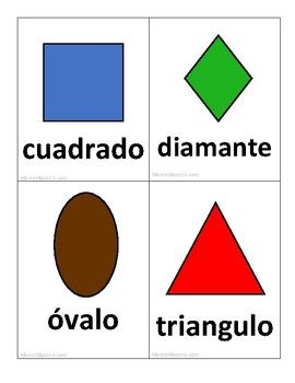 Shapes In Spanish Free Printable, Shapes In Spanish, Spanish Names, Shapes For Kids, Spanish Words, Basic Shapes, Matching Games, In Spanish, Teacher Store