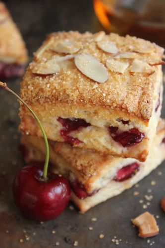 Cherry Marzipan Scones Scones Breakfast, Brunch Muffins, Cherry Scones, Bojon Gourmet, Scone Recipes, Scones Recipe, Almond Extract, Almond Paste, Ground Almonds