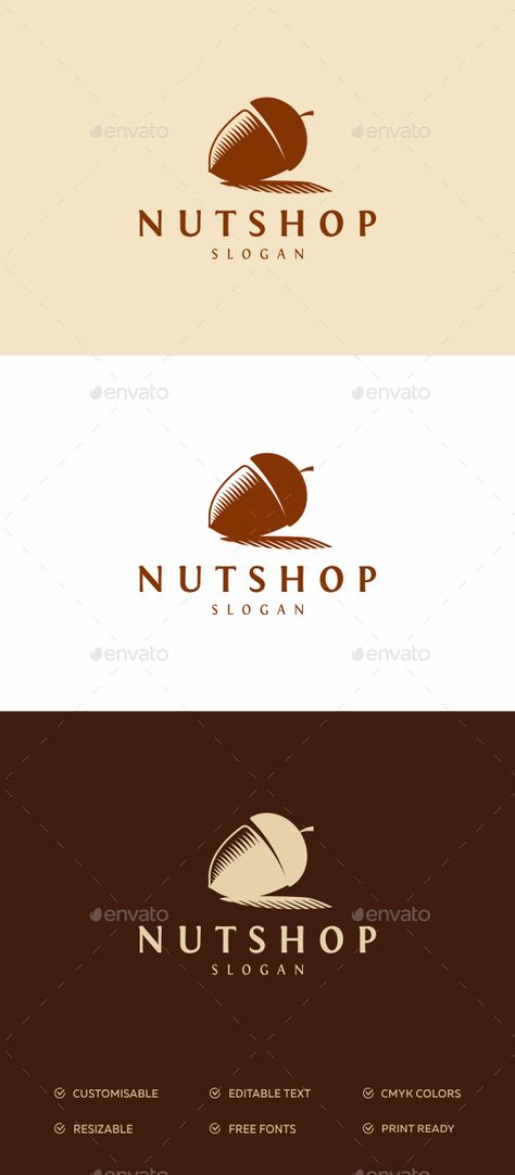 Nut Shop Logo — Photoshop PSD #nut logo #dry fruits • Available here → https://graphicriver.net/item/nut-shop-logo-/16910093?ref=pxcr Fruit Shop Logo, Nuts Logo, Fruit Logo Design, Fruit Logo, Fruit Displays, Fruit Shop, Food Logo, New Fruit, Logo Art