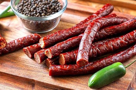 Beef Snack Sticks Recipe Venison Snack Stick Recipe, Beef Snack Stick Recipe, Beef Sticks Recipe, Snack Stick Recipe, Backpacking Recipes, Rib Roast Recipe, Meat Stick, Beef Sticks, Snack Sticks