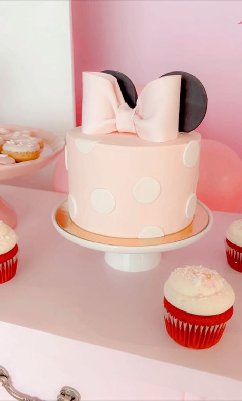 Minnie Mouse Themed Birthday - StyleByAliya Vintage Minnie Mouse Cake, Vintage Minnie Mouse Party, Toddler Party Ideas, Disney Themed Birthday Party, Minnie Mouse Themed Party, Disney Themed Birthday, Mouse Themed Party, Minnie Mouse Stickers, Themed Birthday Party Ideas