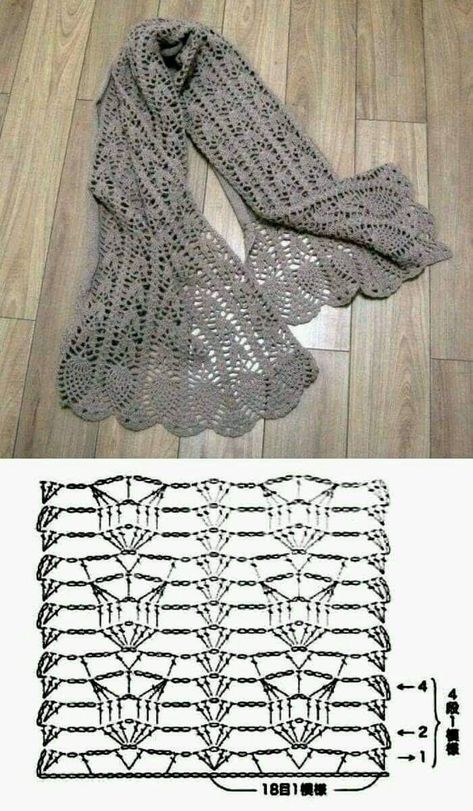 Jaket Crochet, Crochet Lace Scarf Pattern, Poncho Au Crochet, Crochet Lace Scarf, Crochet Shawl Diagram, Crochet Lace Shawl, شال كروشيه, Crochet Shawls And Wraps, Shawl Patterns