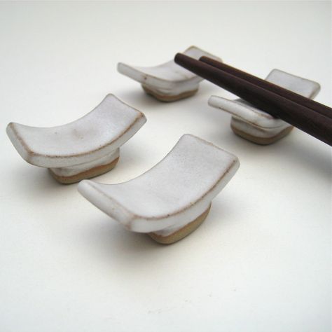 Chopstick Rests (white) | Hand-built chopstick rests made in… | Flickr Diy Clay Chopstick Holder, Pottery Chopstick Holder, Chopstick Holder Clay, Chopstick Holder Ceramics, Ceramic Chopstick Rest, Chopstick Rest Ceramics, Clay Chopstick Holder, Clay Chopstick Rest, Clay Chopsticks