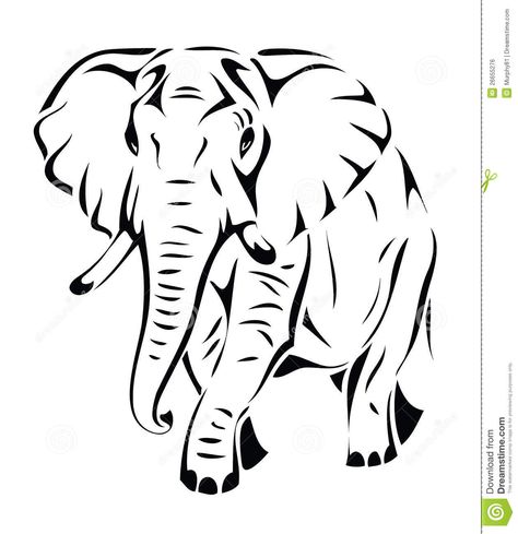 Isolated Elephant Royalty Free Stock Image - Image: 26655276 Elephant Face Drawing, Elephant Head Drawing, Elephant Head Tattoo, Tattoo Elephant, Elephant Outline, Elephant Sketch, Elephant Face, Tattoo Outline Drawing, Animal Stencil