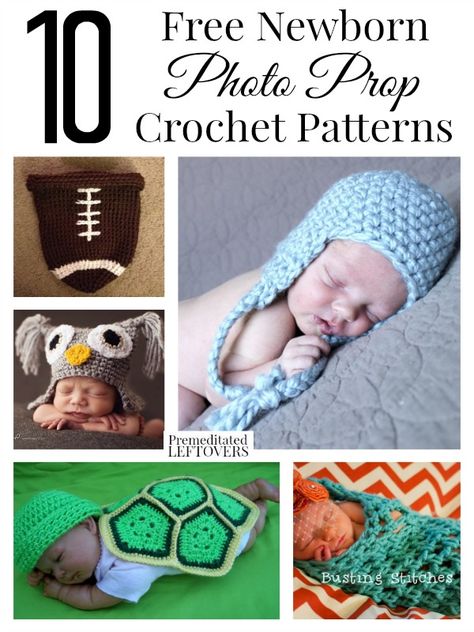 Are you expecting soon? Getting excited to take your little one's newborn pictures? Here are 10 free newborn photo prop crochet patterns to choose from! Newborn Crochet Photo Props, Free Baby Clothes, Crochet Baby Photo Prop, Preemie Hats, Props Free, Crochet Photo Props, Newborn Crochet Patterns, Crafty Mom, Baby Crochet Patterns Free