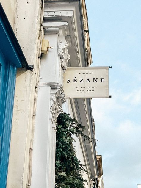 Sézane sign outside of the store. Paris In April, Shopping In Paris, Shop In Paris, Parisian Outfits, Best Places To Shop, France City, Paris Store, Parisian Lifestyle, Parisian Cafe