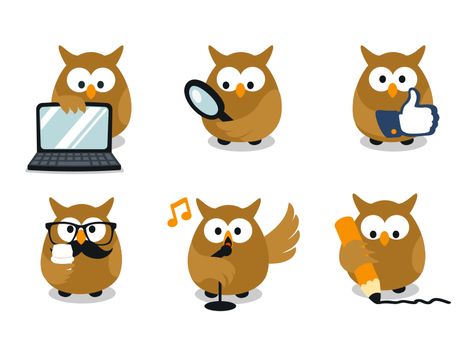 Owl Mascot, Ux Kits, Owl Vector, Funny Owls, Owl Cartoon, Owl Decor, Psd Templates, Cartoon Characters, Global Community