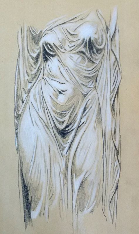 Ondine by bfaupin Transparent Fabric Drawing, Drapes Drawing, Undine Rising From The Waters, Drape Drawing, Undine Rising, Drapery Art, Drapery Drawing, Figurative Kunst, Fabric Drawing