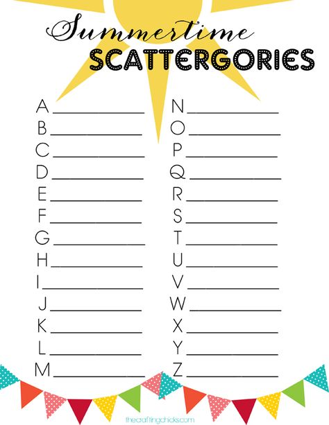 Summertime Scattergories Free Printable  #game  #family  #kids Summer Scattergories, Word Games For Kids, Summer Words, Summer Printables, Senior Activities, Summer Fun List, Summertime Fun, Word Games, Summer Activities For Kids