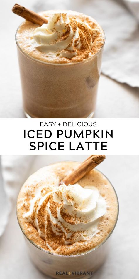 Summerween Party, Iced Pumpkin Spice Latte, September Quotes, Coffee Beverages, Pumpkin Spiced Latte Recipe, Fall Drink, Pumpkin Desserts, Homemade Coffee, Pumpkin Latte