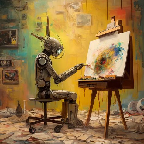 AI and Art: Exploring the Intersection of Creativity and Technology | by Fintelics | Medium Current Graphic Design Trends, Advanced Higher Art, Art With Meaning, Technology Art, Tech Art, Smart Art, Virtual Art, Art Painting Gallery, Art Competitions