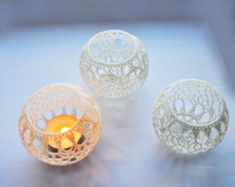 Wedding Table Lighting, Crochet Candle Holder, Table Decor Party, Crochet Candle, Unity Candle Holder, Tafel Decor, Wedding Lighting, Crochet Wedding, Candle Holders Wedding