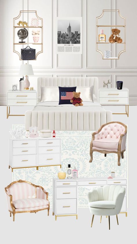 Bedroom Planner, White Room Decor, Big Girl Bedrooms, Pinterest Room Decor, Preppy Room Decor, Preppy Room, Girl Bedroom Decor, Dream Room Inspiration, Room Makeover Bedroom