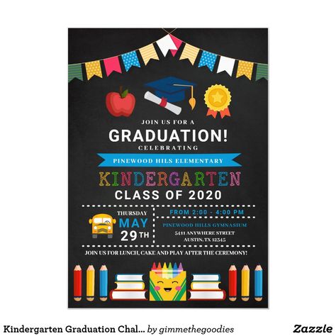 Kindergarten Graduation Themes, Graduation Themes, Kindergarden Graduation, Kindergarten Graduation Invitations, Preschool Graduation Gifts, Preschool Graduation Party, Graduation Chalkboard, Kindergarten Graduation Party, Graduation Templates