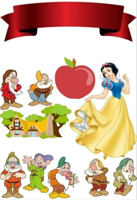 Pin by Cirlei Rosane on Topper de bolo | Disney paper dolls, Disney sticker, Snow white disney Disney Paper Dolls, Princess Cupcake Toppers, Snow White Birthday Party, Snow White Birthday, Sette Nani, Snow White Party, Snow White Disney, Disney Princess Party, Snow White And The Seven Dwarfs