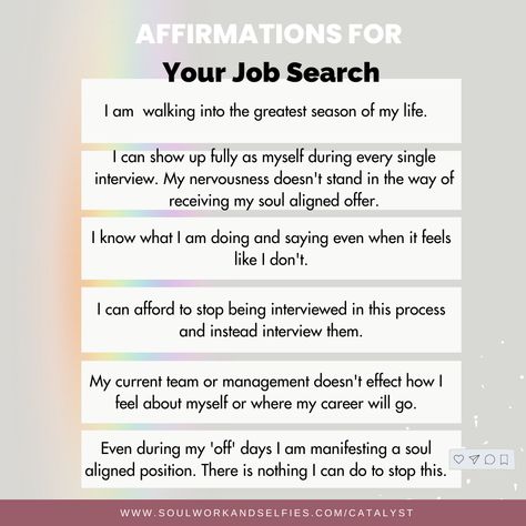 Job Hunting Affirmations, Job Search Affirmations, You Got The Job, New Job Affirmations, Career Manifestation, Job Affirmations, Job Search Motivation, Career Affirmations, Work Vision Board