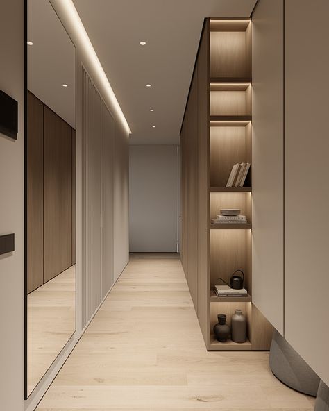 Corridors Design Home, Hall House, Corridor Design, Corridor Lighting, Home Hall Design, Hallway Designs, Small Apartment Design, Ceiling Light Design, Entrance Design