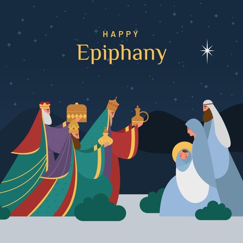 Happy Epiphany, Baby Jesus, Epiphany, Design Concept, Concept Design, Vector Art, Vector Free, Royalty, Royalty Free