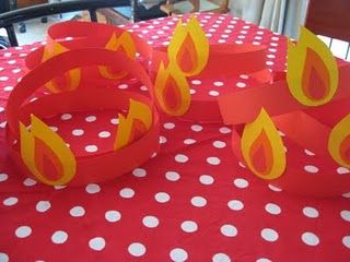 Children's sermon for Pentecost. Wouldn't it be fun to see all their little heads "aflame"?  (And maybe not just for the kids...) Pentecost Craft, Fire Party, Pentecost Sunday, Childrens Sermons, Children's Church Crafts, Vbs 2023, Bible Story Crafts, Catholic Crafts, Kids Ministry