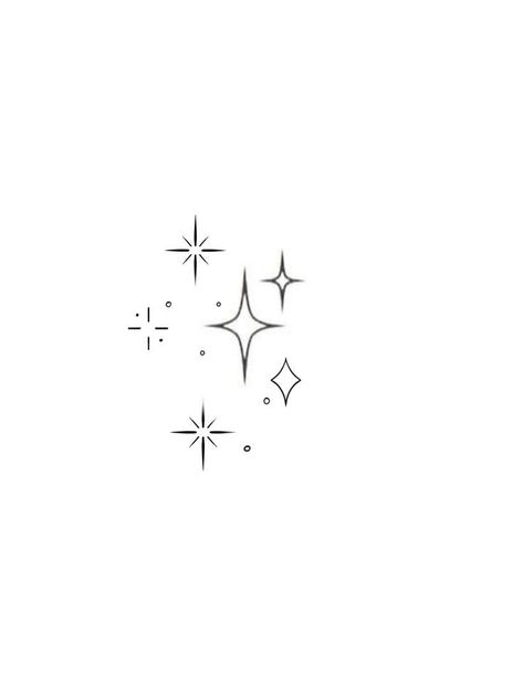 6 Stars Tattoo, Sparkle Line Art, Twinkle Tattoo Design, Small Star Drawing, Twinkles Tattoos, Star On Hand Tattoo, Different Stars Drawing, Star Tattoos Designs, Star Mini Tattoo