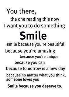 smile | Tinkz84 | Flickr Want Quotes, Monday Morning Quotes, Quotes Pink, Tomorrow Is A New Day, Feeling Wanted, Love Your Smile, You're Amazing, If You Love Someone, Positive Quotes For Life