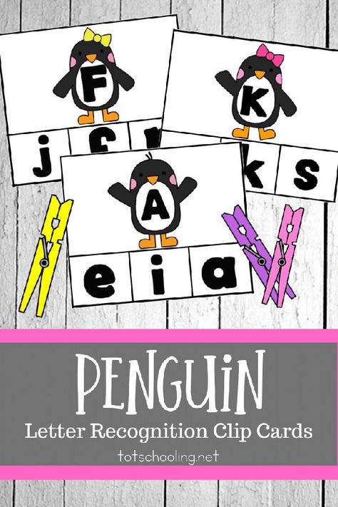 Penguin Alphabet Clip Cards Penguin Alphabet, Winter Alphabet, Alphabet Clip Cards, Winter Lesson Plan, Zoo Phonics, Curriculum Preschool, Quarantine Activities, Literacy Activities Preschool, Beginning Of Kindergarten