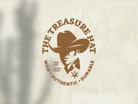 Cowboy Logo Design Ideas, Cowboy Hat Logo, Cowboy Logo Design, Rancher Hats, Henry Jones Jr, Cowboy Logo, Skull House, Red Dirt Country, Clothing Branding Design