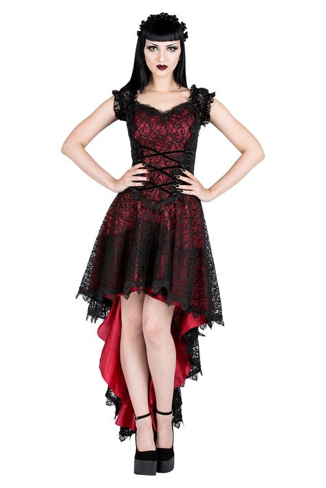 Gothic Prom, Gothic Hoodies, Gothic Prom Dress, Black Velvet Bow, Red Satin Dress, Gothic Clothing, Gothic Dress, Red High, Gothic Outfits