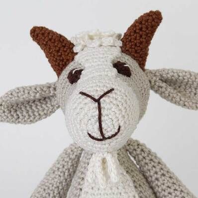 Billy Goat Crochet Pattern, Goat Lovey Crochet, Crochet Goat Ears, Wild Boar Crochet Pattern Free, Free Crochet Goat Amigurumi, Free Crocheted Animal Patterns, Goat Amigurumi Free Pattern, Crochet Goats Free Pattern, Goat Crochet Pattern Free