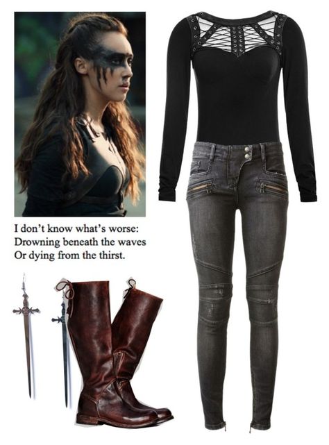 The 100 Fashion, The 100 Inspired Outfits, The 100 Clothes, The 100 Outfits Inspiration, The 100 Outfits, Camisa Rock, Apocalypse Fashion, Commander Lexa, Apocalyptic Clothing