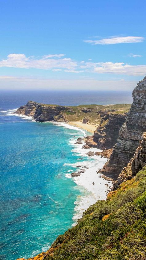 South Africa Beach, Cape Of Good Hope, Beautiful Beach Pictures, Earth Pictures, Beautiful Flowers Wallpapers, Painting Wallpaper, Landscape Wallpaper, Beach Aesthetic, Watercolor Landscape