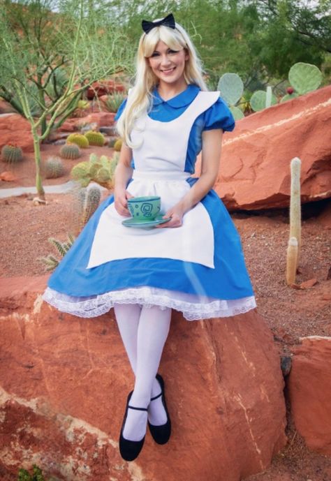 Cosplay Dress Alice in the wonderland costume customade Alice In Wonderland Dress Ideas, Alice In Wonderland Alice Costume, Alice In The Wonderland Costumes, Alice In Wonderland Costume Ideas Diy, Alice Costume Diy, Blue Dress Halloween Costumes, Cute Disney Costumes, Alice In Wonderland Costume Adult, Alice And Wonderland Costumes