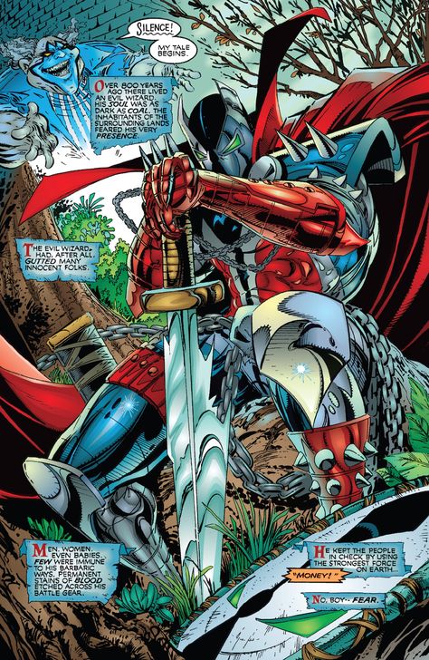 Spawn #14 | Art by Todd McFarlane & Steve Oliff Medieval Spawn, Spawn Comics, Todd Mcfarlane, Indie Comic, Digital Portrait Art, Marvel Comics Art, Dark Horse Comics, Fantasy Creatures Art, Image Comics