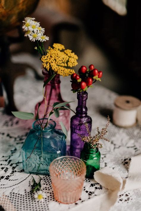 Boho Nashville Wedding Inspiration at Meadow Hill Farm | Junebug Weddings Katie White, Boho Jewels, Jewel Tone Wedding, Stella York, Nashville Wedding, Deco Floral, Wedding Table Centerpieces, Junebug Weddings, Colorful Boho