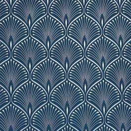 Layla Art Deco Wallpaper Navy Blue GranDeco GV3103 World of Wallpaper USA Navy White And Gold Wallpaper, Light Blue Art Deco Wallpaper, Navy Blue Entryway, Wallpaper Usa, White And Gold Wallpaper, Office Refresh, Navy Bedroom, Deco Wallpaper, Caravan Interior