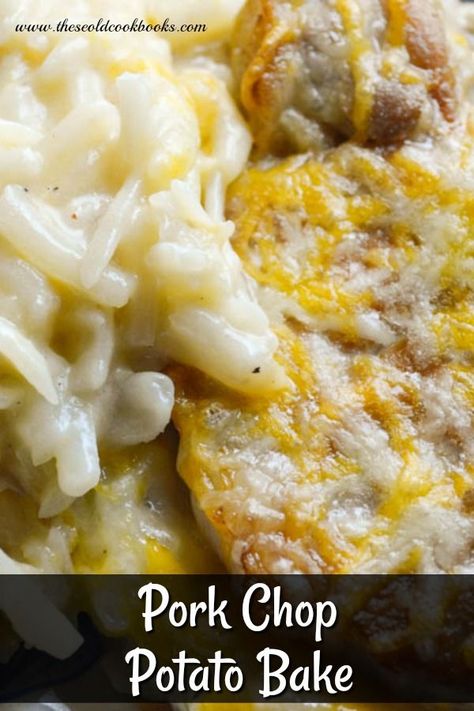 Pork Chop Cheesy Potato Casserole, Potato And Porkchop Bake, Pork Chop Potato Bake, Pork Chop Casserole With Potatoes, Pork And Potatoes Recipes, Pork And Potato Casserole, Pork Chop And Potatoes, Pork Chop Potato Casserole, Pork Chop And Potato Casserole