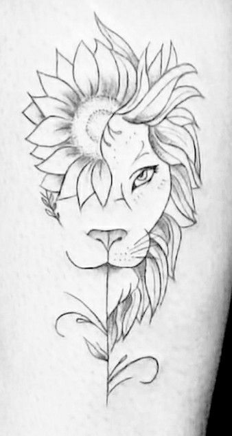 Tattoo Minimal, Lion Drawing, Sunflower Tattoos, Tattoo Arm, Sunflower Tattoo, Eye Tattoo, Pattern Tattoo, Tattoos Ideas, Chest Tattoo