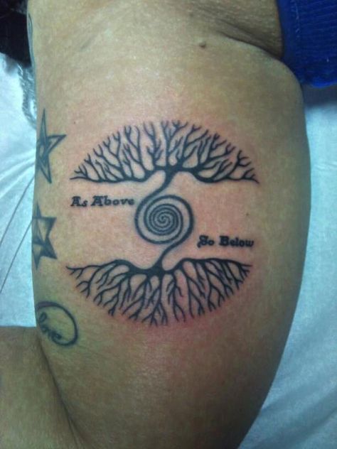 As Above So Below Tattoo As Above So Below Tattoo, Tattoo Symbols, Small Tats, As Above So Below, Tree Tattoo Designs, Tree Of Life Tattoo, Sun Art, Dream Tattoos, Heart Crafts