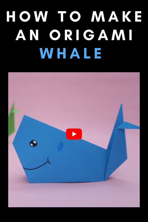 Origami Whale Easy, Origami Whale Step By Step, Fish Origami Easy, Whale Crafts For Kids, Simple Origami For Kids, Paper Folding For Kids, Origami Animals Easy, Whale Origami, Origami Fish Easy