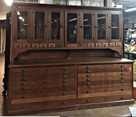 Chest Upcycle, Architect Drafting, Map Cabinet, Metal Drawer Cabinet, Map Drawers, Plan Chest, Apothecary Decor, Oak Cabinet, Apothecary Cabinet