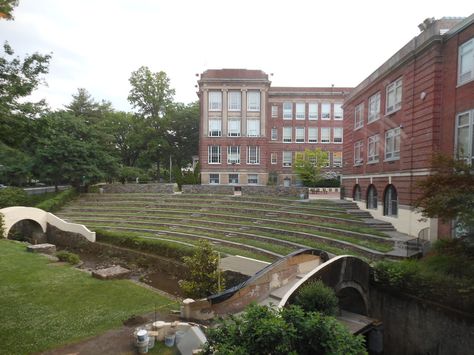 Montclair High School Amphitheatre, Montclair, NJ | Flickr - Photo ... High School Auditorium, High School Building, School Auditorium, A River Runs Through It, Montclair Nj, Two Rivers, Jersey Girl, School Building, Blossom Trees