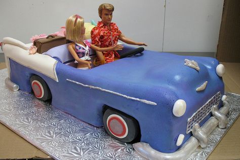 Groom’s Cake Idea - a cool car! | Creative Commons Flickr photo by Jamie Anderson Barbie And Ken Cake, Ken Cake, Adorable Food, Barbie Birthday Cake, Barbie Theme Party, Barbie Car, Ken Dolls, Barbie Theme, Baking Cakes