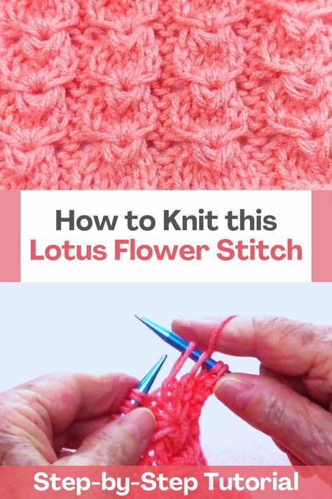 Knitting Learning, Textured Knitting, Afghan Stitch, Flower Stitch, Knit Embroidery, Lace Knitting Stitches, Knitting Hacks, Knitting Stitches Tutorial, Creative Knitting