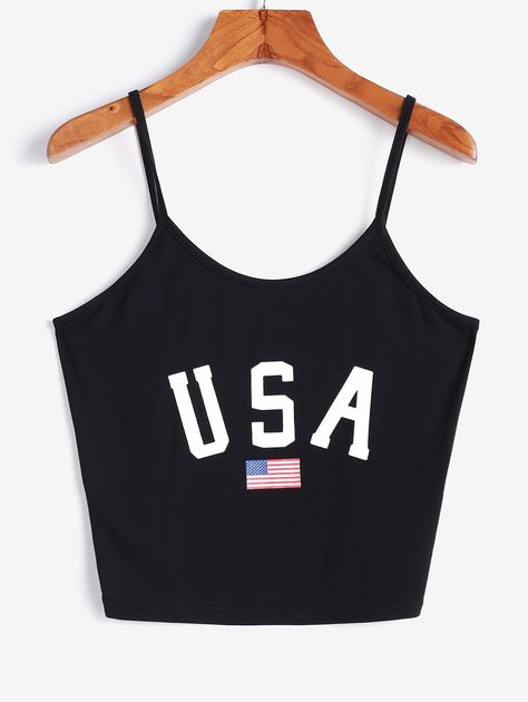 USA American Flag Print Spaghetti Strap Crop Top  BLACK , #affiliate, #Flag, #Print, #USA, #American, #Spaghetti #Ad American Spaghetti, Cold Shoulder Crop Top, Blouse Images, Spaghetti Strap Crop Top, 16 Birthday, Strap Crop Top, American Flag Print, Bralette Crop Top, Spaghetti Strap Tank Top