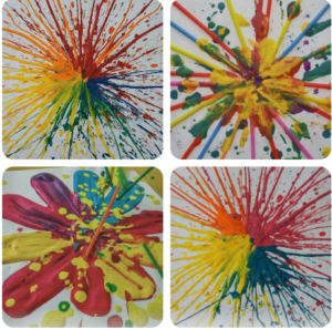 25 Blow Painting Craft Ideas for Kids Blow Painting, Painting Craft Ideas, Blow Paint, Painted Rainbow, Paper Collage Art, Movement Activities, Stick Crafts, Cut Out Shapes, Orange Paint