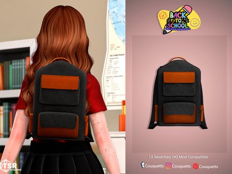 The Sims Resource - Back To Scholl Back Pack 01 (Child) Sims 4 Cc Backpack Accessory, Sims 4 Cc Backpack, Sims 4 Backpack Cc, Sims 1, School Uniforms, Mommy Life, Sims Mods, Sims 4 Cc, Animal Skin