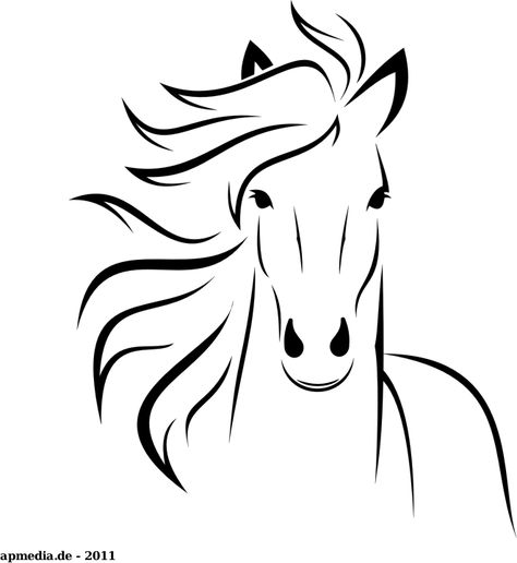 White Horse by marauder - just a horse made with inkscape Easy Horse Drawing, Horse Outline, Horse Art Drawing, Horse Sketch, Horse Silhouette, Horse Tattoo, Horse Face, Horse Drawing, Horse Drawings